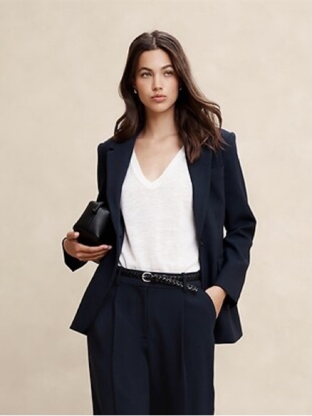 Banana Republic Stretch-Cotton Icon Blazer - Preppy Navy